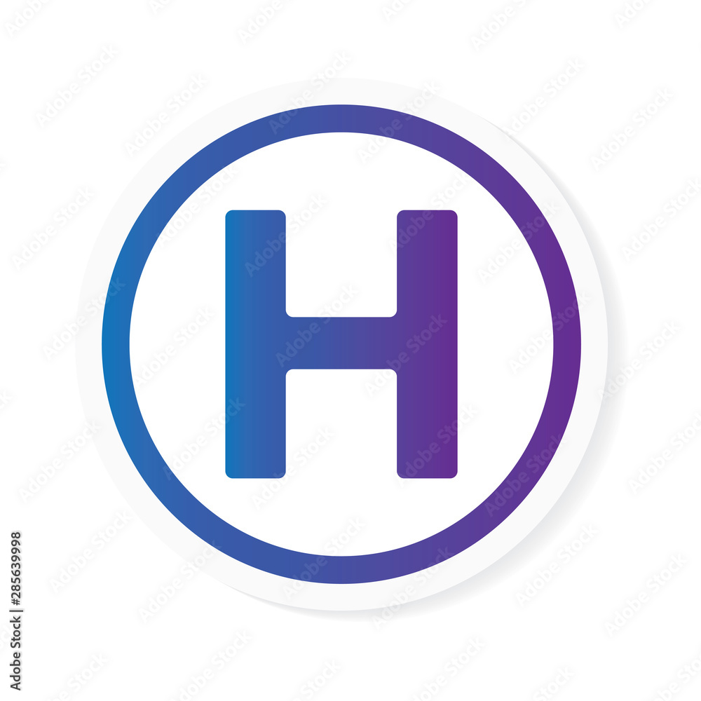 gradient letter H or hotel sign- vector illustration gradient letter H or hotel sign- vector illustration