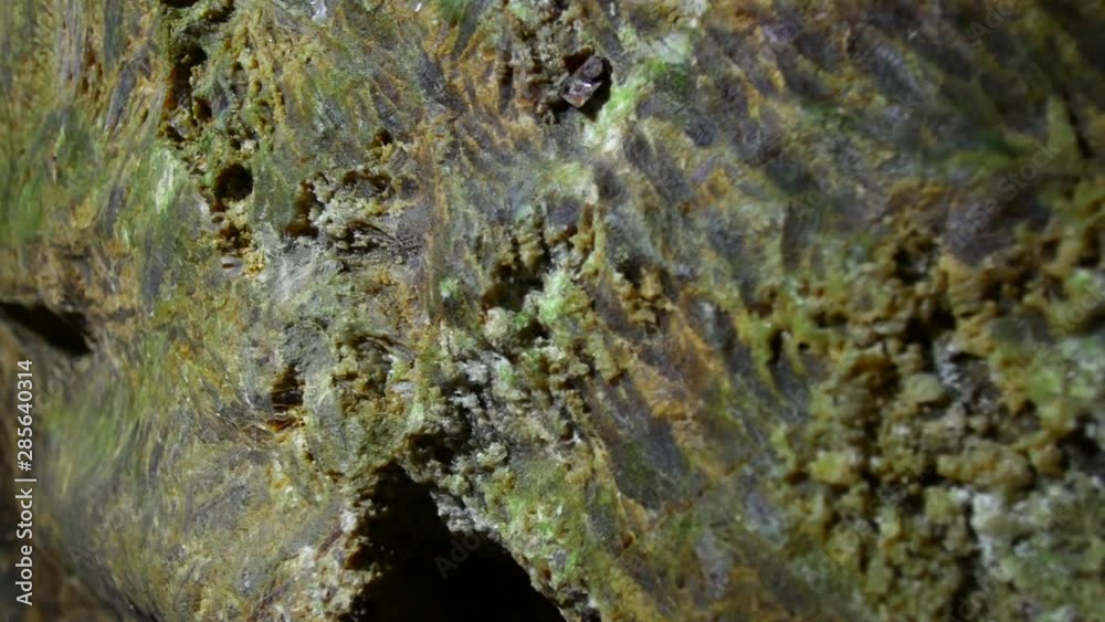 Underground caves inside view, rock formations and stalactites Underground caves inside view, rock formations and stalactites