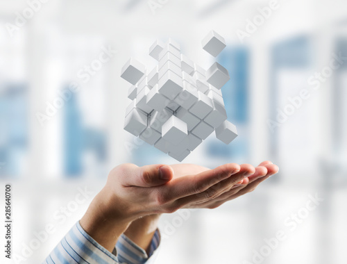 Canvastavla Concept of technology integration and innovation presented by cube figure