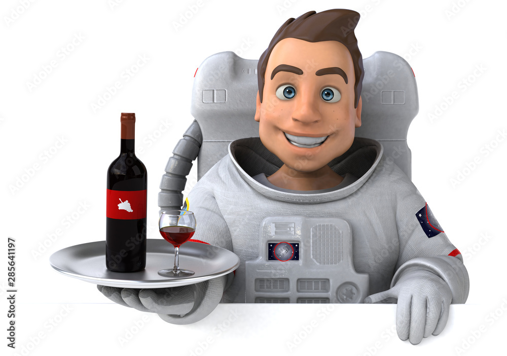 Fun astronaut - 3D Illustration