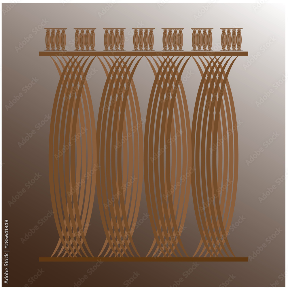 vector illustration of curtain, baluster, contemporary, antique vector illustration of curtain, baluster, contemporary, antique