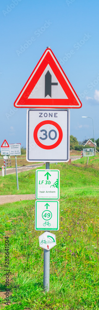 Several Dutch road traffic sign