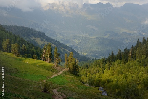 Evening in mountains
