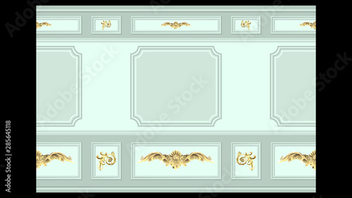 stucco gold wall panel moulding seamless