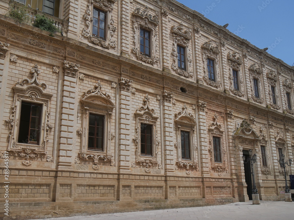 Lecce - Celestini palace. It was built in baroque style near Santa Croce basilica in place of an ancient cloister built by Celestini.