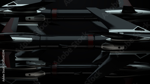 3d render of missiles. Military or army theme.