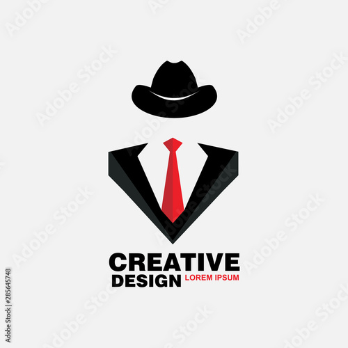 Tuxedo logo template vector icon illustration design