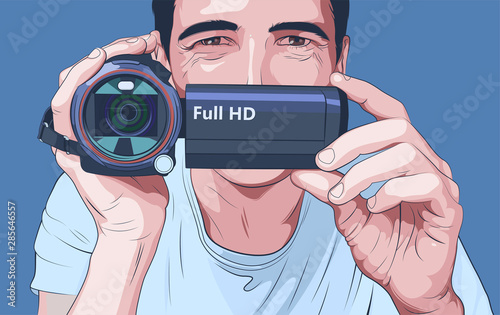 Man with a video camera full hd