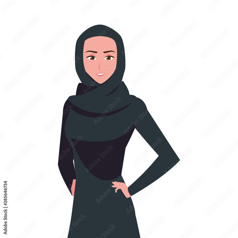 arab woman character in a hijab