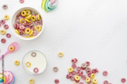 Healthy cereal snack copy space