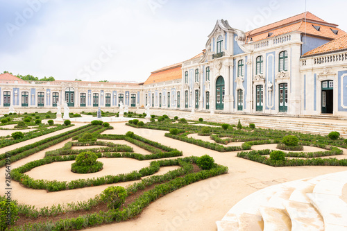 Beautiful park in the courtyard of national palace in Queluz, Portugal