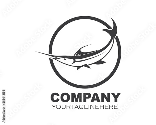 blue marlin fish icon logo illustration