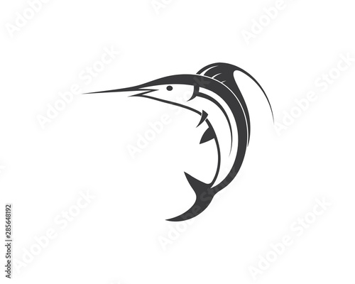 blue marlin fish icon logo illustration