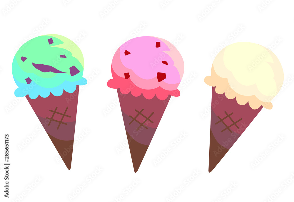 三色のアイスクリーム