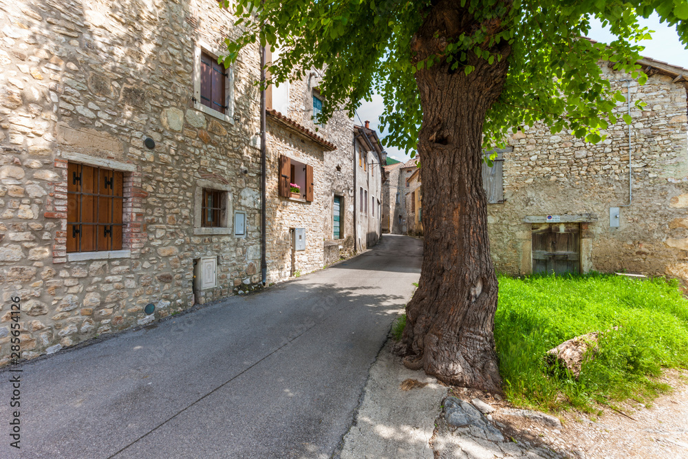 Fototapeta premium The village of Lago in the Trevigiani hills