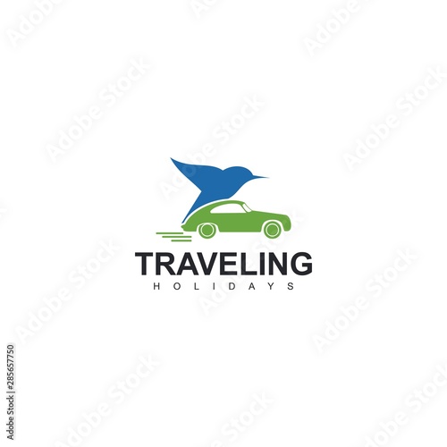 traveling logo template design vector