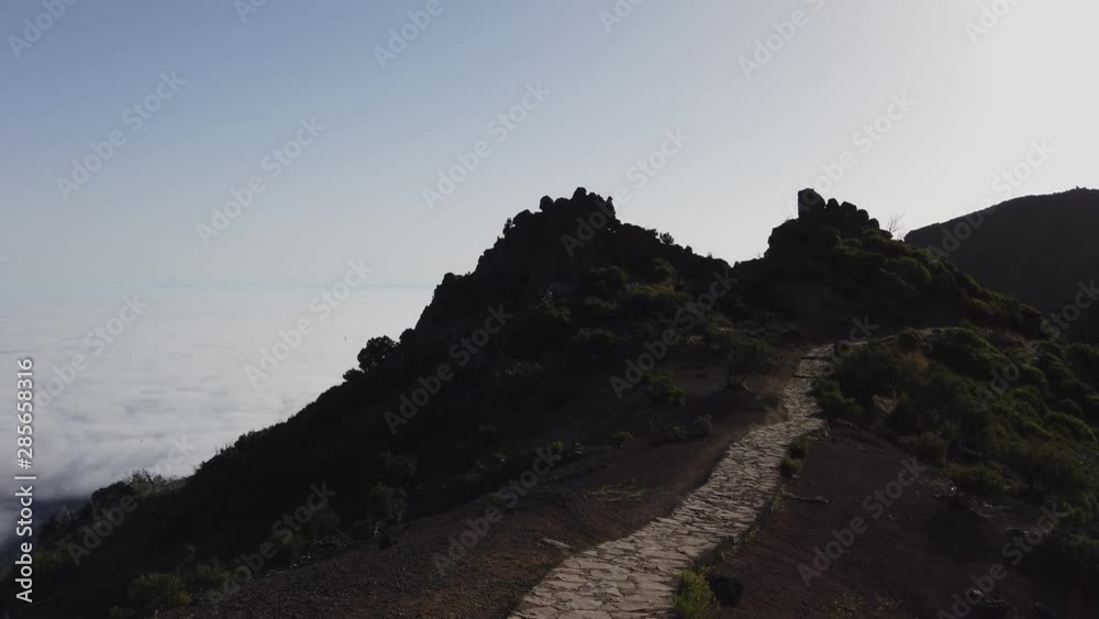 Path of Pico Ruivo mountain peak in Madeira, Portugal Path of Pico Ruivo mountain peak in Madeira, Portugal
