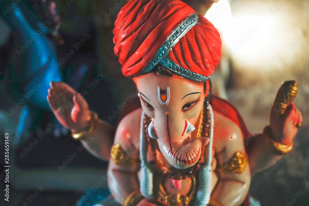 Ready for Lord Ganesha colorful Statue for Ganesha festival  