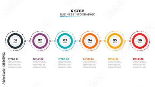 Timeline infographic design vector and 6 number options. Can be used for workflow layout, diagram, annual report, web design. Vector business template for presentation. 