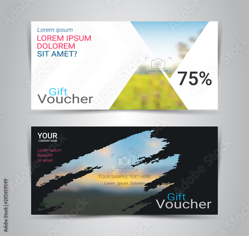 Gift certificates and vouchers, discount coupon or banner web template with blurred background gradient mesh for make an image of the products your company offers
