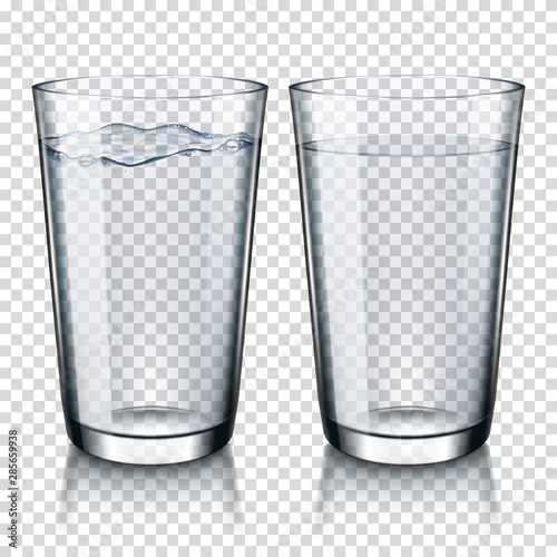 glass of water set, isolated
