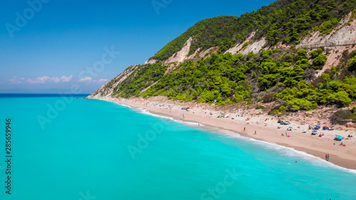 Beach on Lefkada, popular tourist resort on same name island in Greece © Milan