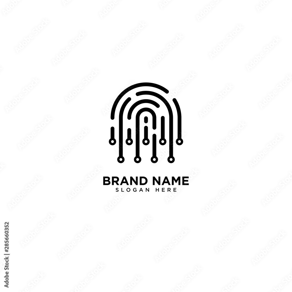 Touch Id Fingerprint Tehnology, Secure Access, Vector design template Touch Id Fingerprint Tehnology, Secure Access, Vector design template