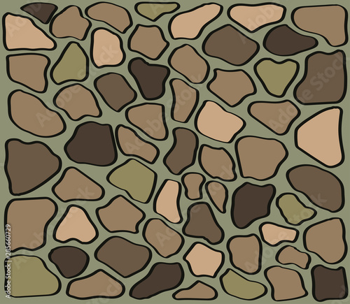 Stone wall, stone texture. Cartoon. Vector illustration.