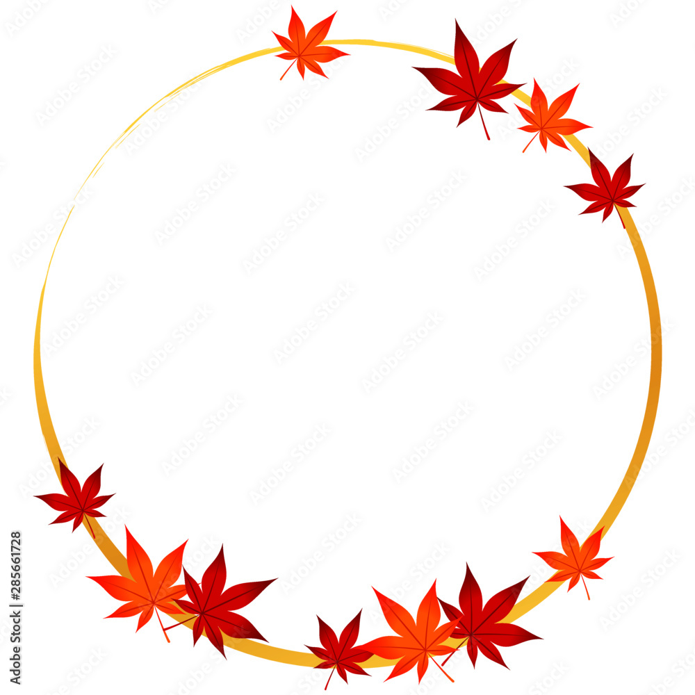 フレーム もみじの円 Autumn leaves frame フレーム もみじの円 Autumn leaves frame