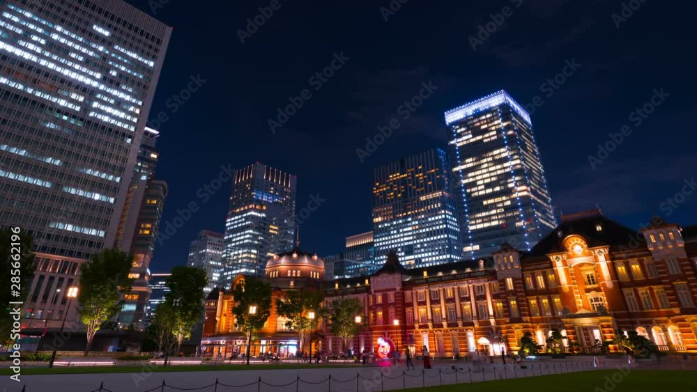 4K 東京駅 夜景 タイムラプス 4K 東京駅 夜景 タイムラプス