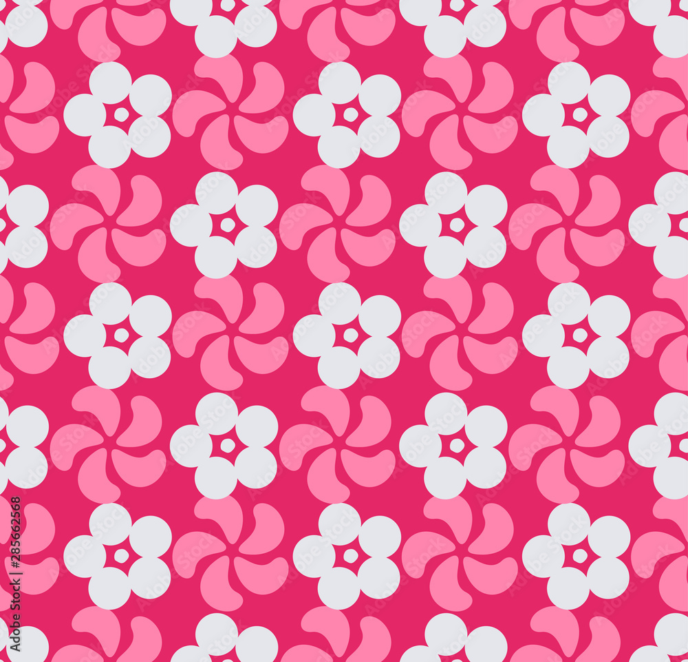 Japanese Pink Cherry Blossom Seamless Pattern