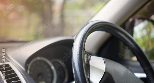 Steering wheel in a car © maew