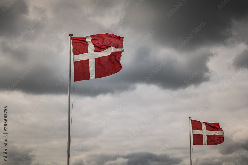 Danish Flag in the Wind