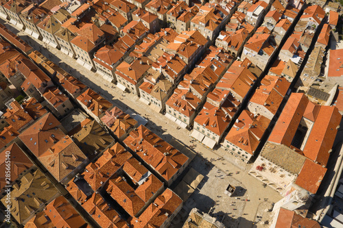 Aerial view of Dubrovnik Old Town on a sunny summer day. Dubrovnik  Croatia.