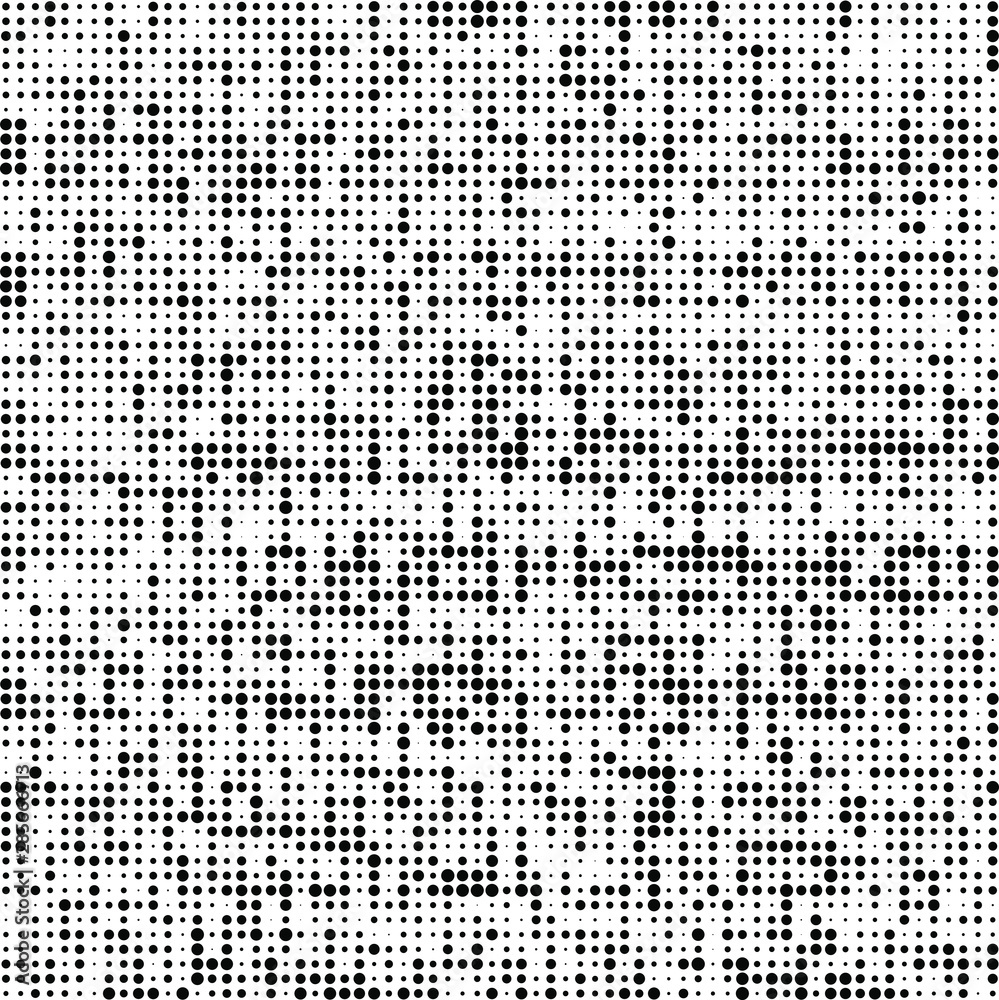 Abstract halftone texture. Chaotic background of black dots on white Abstract halftone texture. Chaotic background of black dots on white