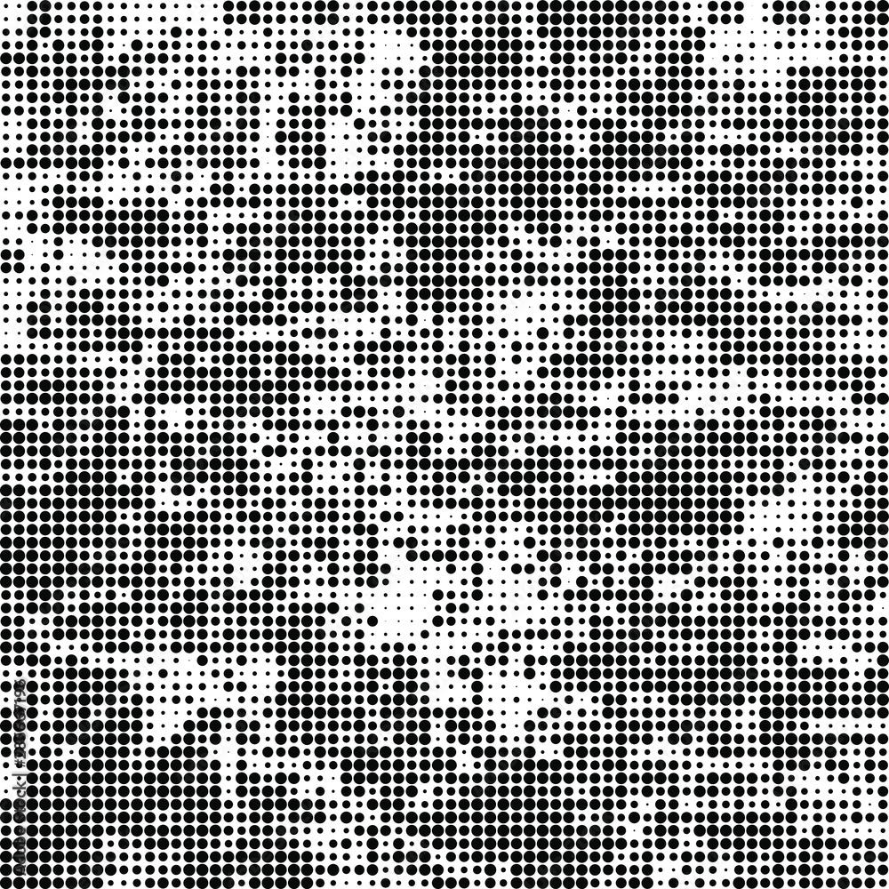 Abstract halftone texture. Chaotic background of black dots on white