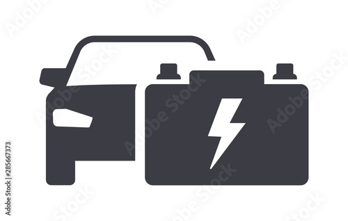 Car battery icon isolated on white background