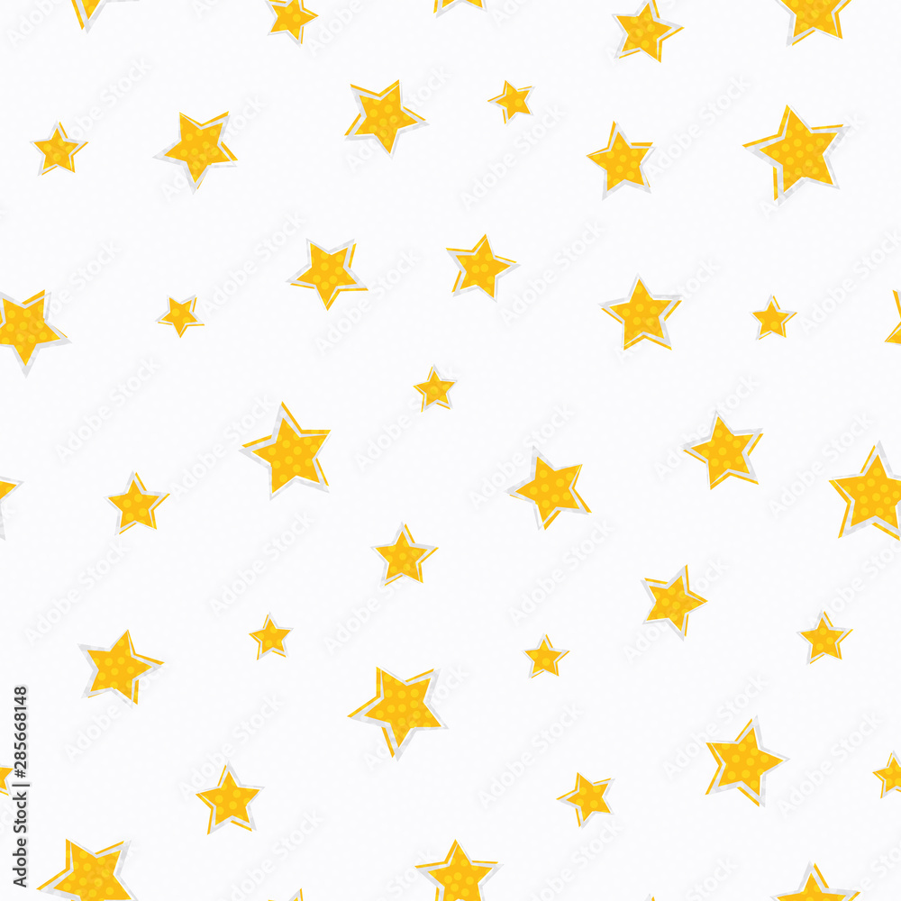 Gold and silver line art stars with offset color and snowflake texture. Seamless vector pattern white background. Great for Christmas, winter, holiday products, stationery, invitations, party Gold and silver line art stars with offset color and snowflake texture. Seamless vector pattern white background. Great for Christmas, winter, holiday products, stationery, invitations, party
