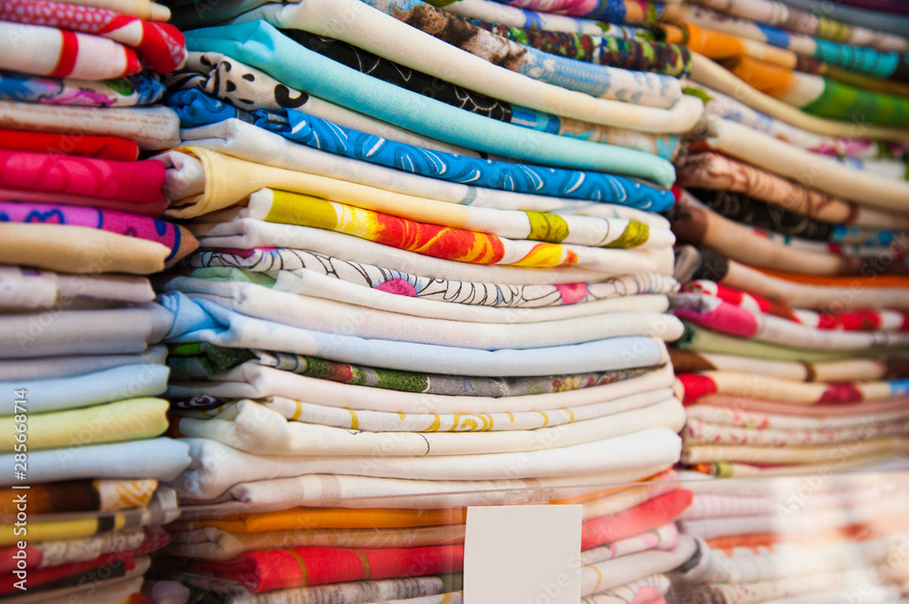 Colorful towels in the store