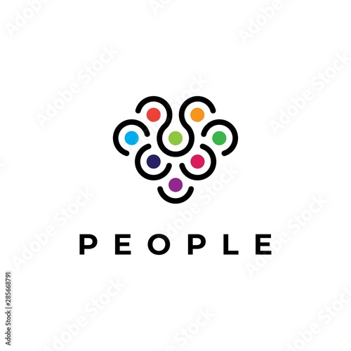 people community  symbol logo design template