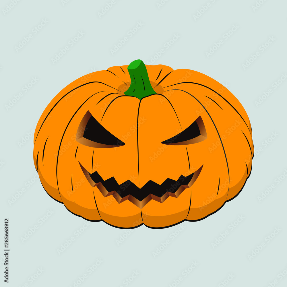 Pumpkin with an evil face. Halloween symbol Pumpkin with an evil face. Halloween symbol