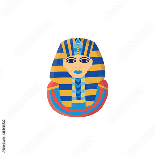 Icon of the ancient golden head of Pharaoh Egypt Tutankhamen.