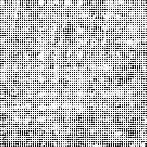 Abstract halftone texture. Chaotic background of black dots on white