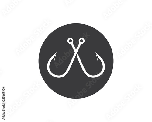 hook  logo icon of fishing vector illustration