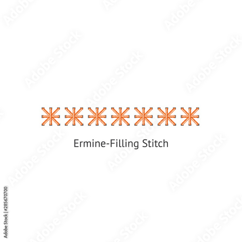 Seamless straight sewing machine or hand basic stitch brush vector illustration isolated.