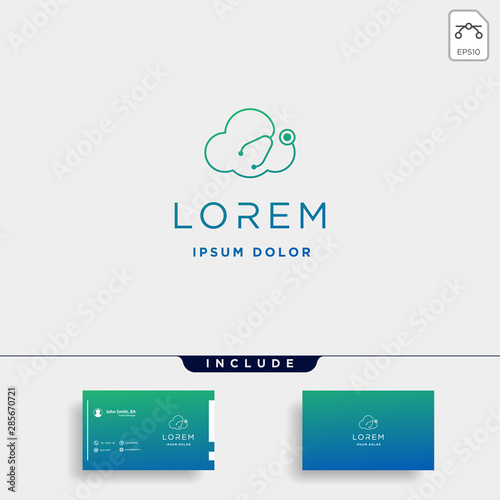 Cloud Medical Logo Design Vector Illustration sign