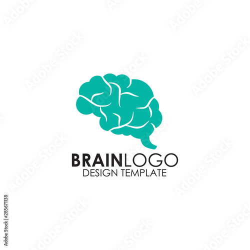 Human brain logo design vector template