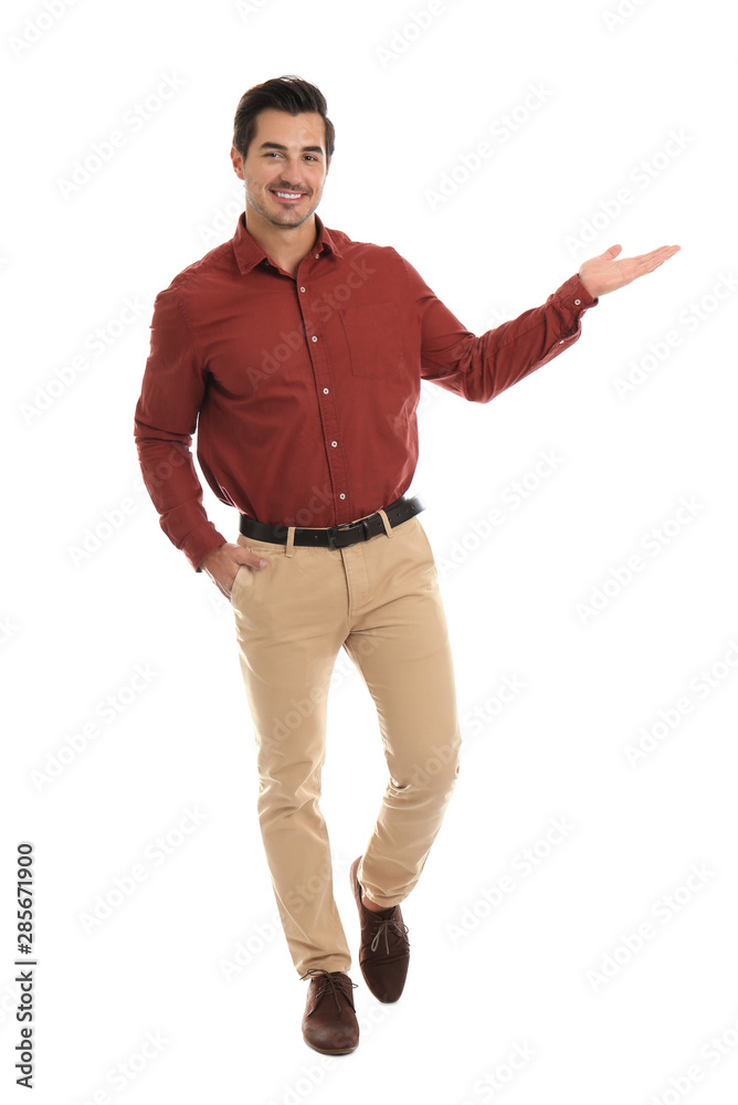 Portrait of young male teacher on white background Portrait of young male teacher on white background
