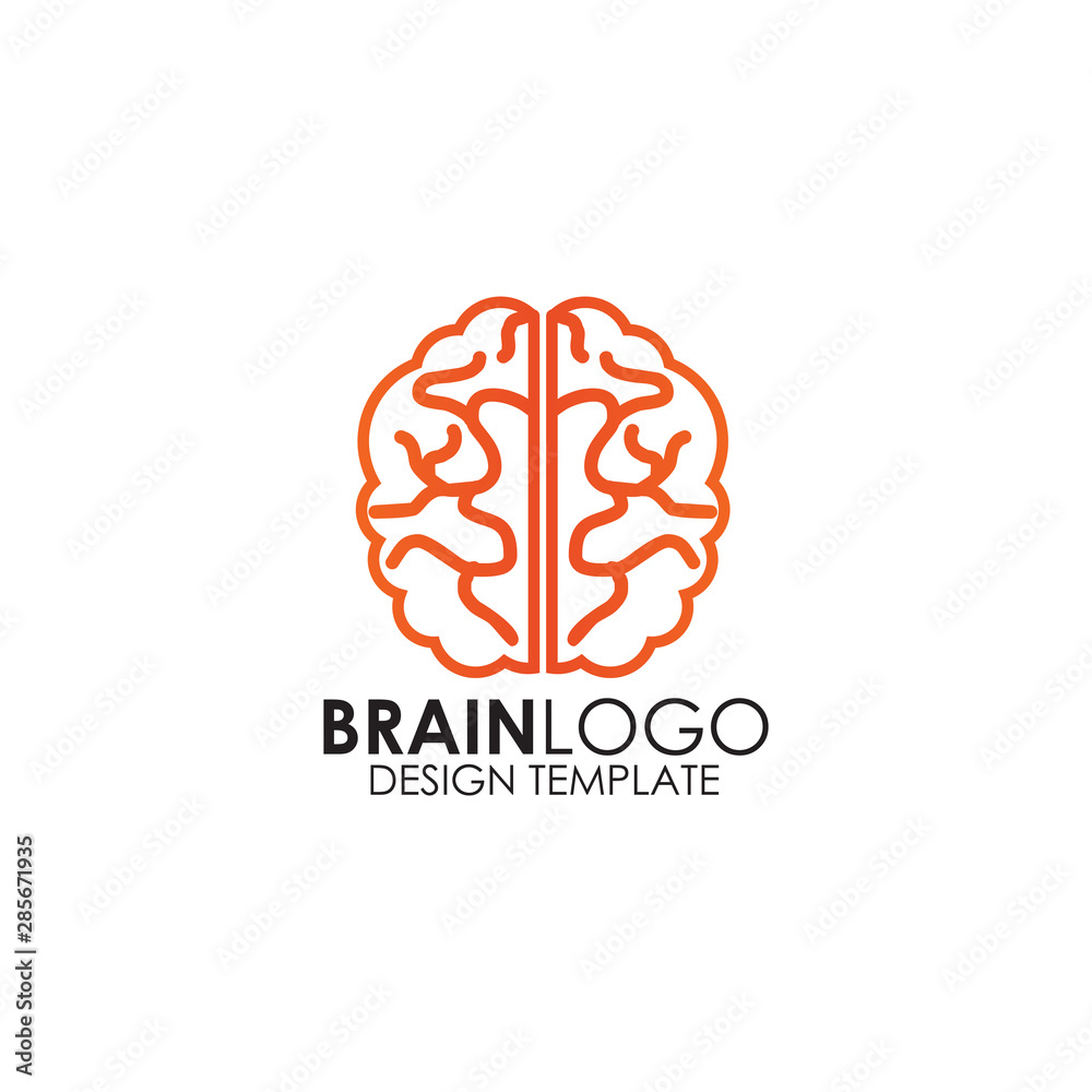 Human brain logo design vector template Human brain logo design vector template