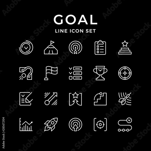 Set line icons of goal